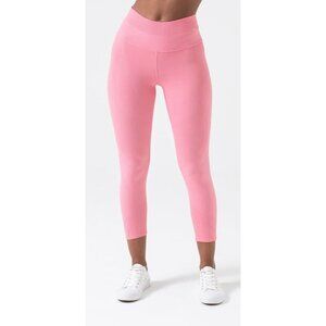 Nux One by One Ribbed Peach Leggings SZ M Thick Yoga/Activewear 7/8" NWT